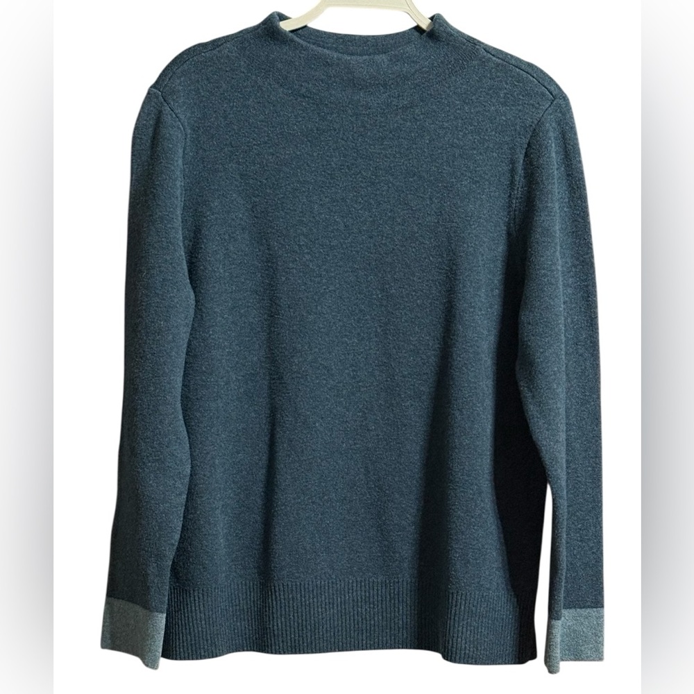 J. Jill Teal Knit Crew Neck Pullover Size Medium Petite
